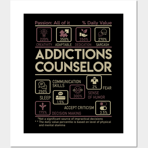 Addictions Counselor T Shirt - Multitasking Daily Value Gift Item Tee Wall Art by candicekeely6155